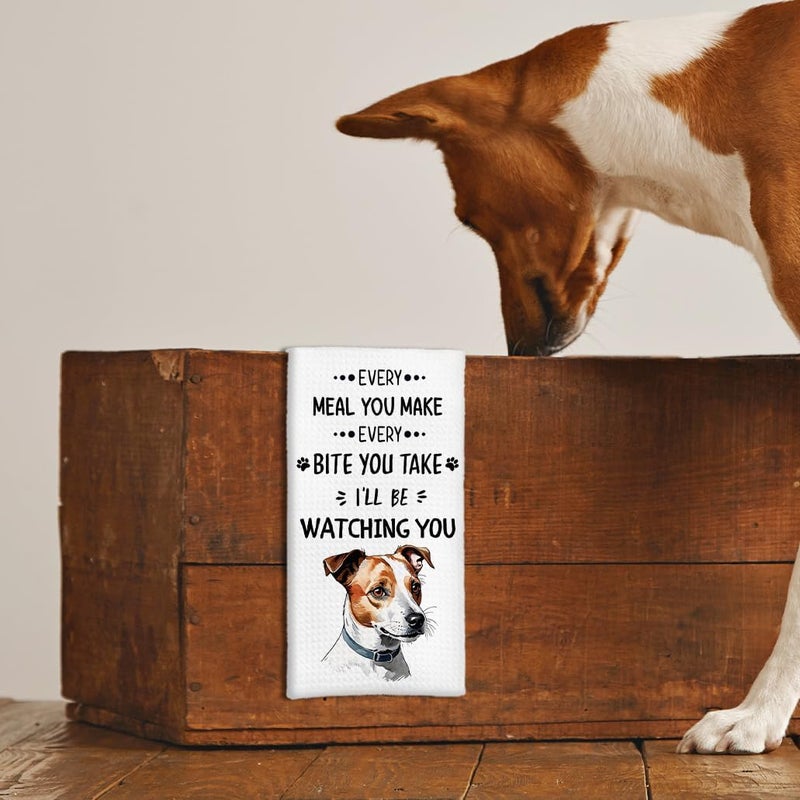 Tzhim Jack Russell Terrier Kitchen Towels Set of 2, Jack Russell Terrier Gifts, Jack Russell Tea Towels Dish Towels for Kitchen, Jack Russell Dog Hand Towels, Dog Kitchen Bathroom Decor, 16x24 Inch - Image 4